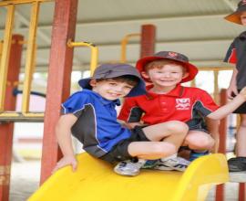 Boys on slide
